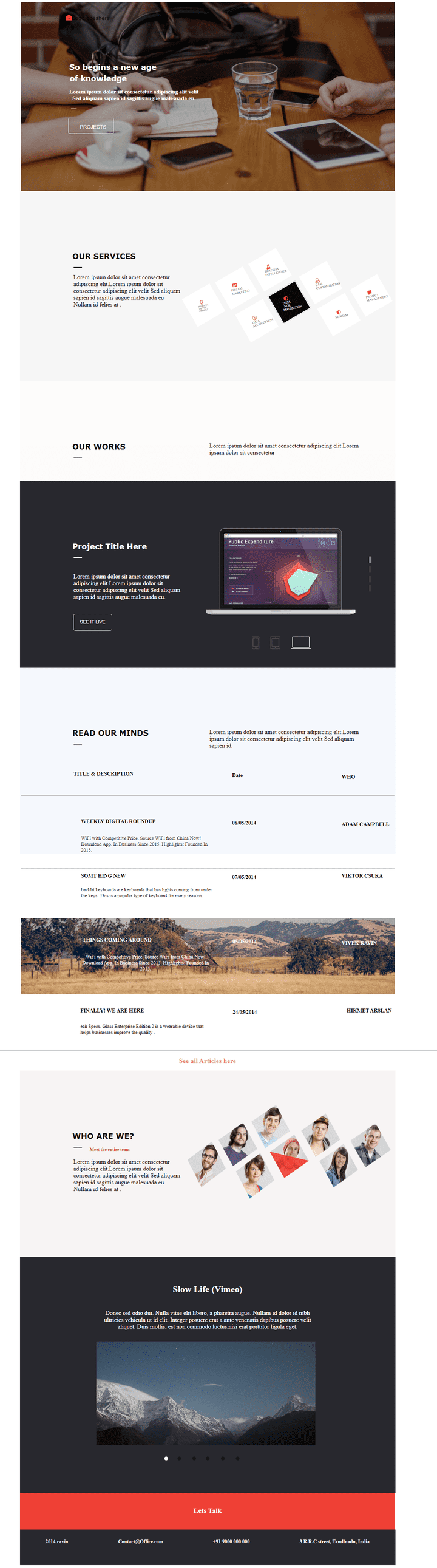 landing page