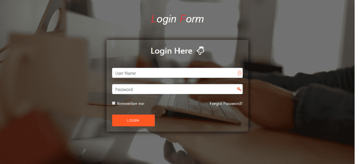 Login page