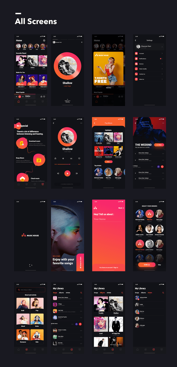 Music House Mobile UI Kit