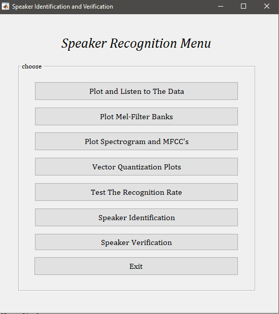 Speaker Identification Implementation in MATLAB
