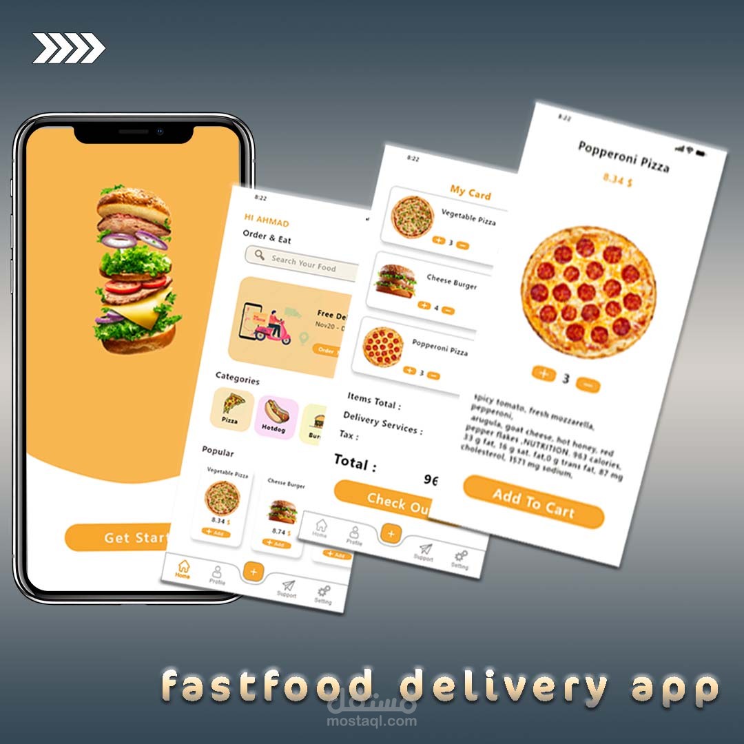 UI UX for a Resturant App | مستقل