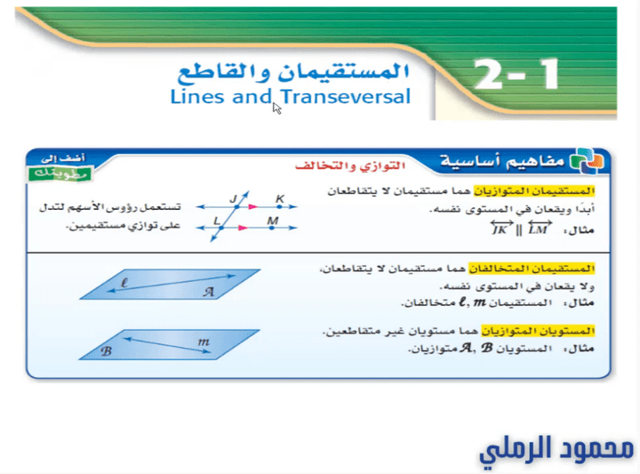 شرح الفصل الثاني - مادة رياضيات 1 - الصف الأول الثانوي السعودي - الفصل الدراسي الأول