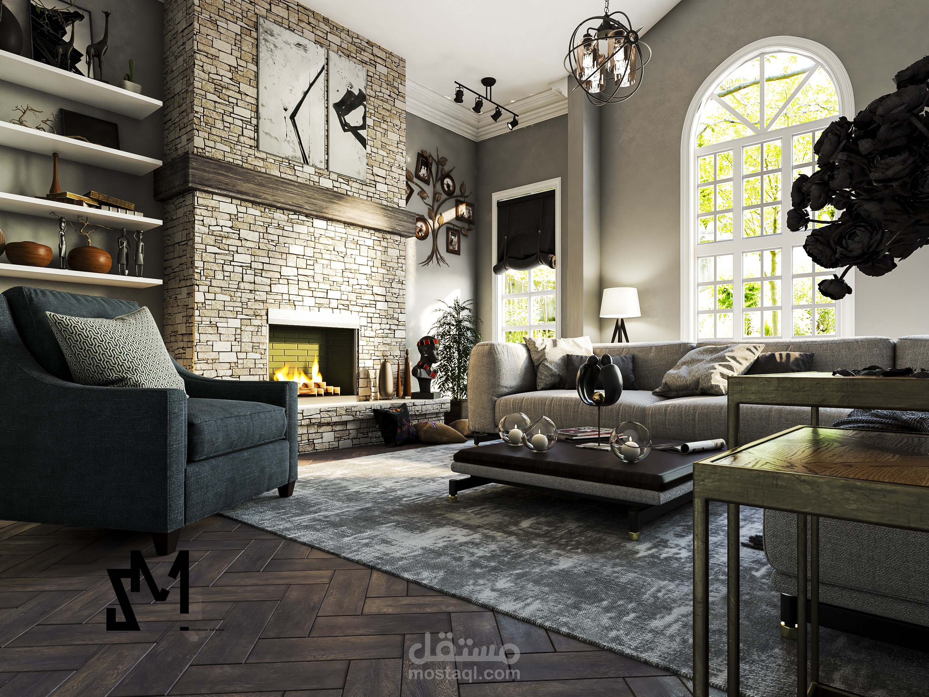 realistic living room render