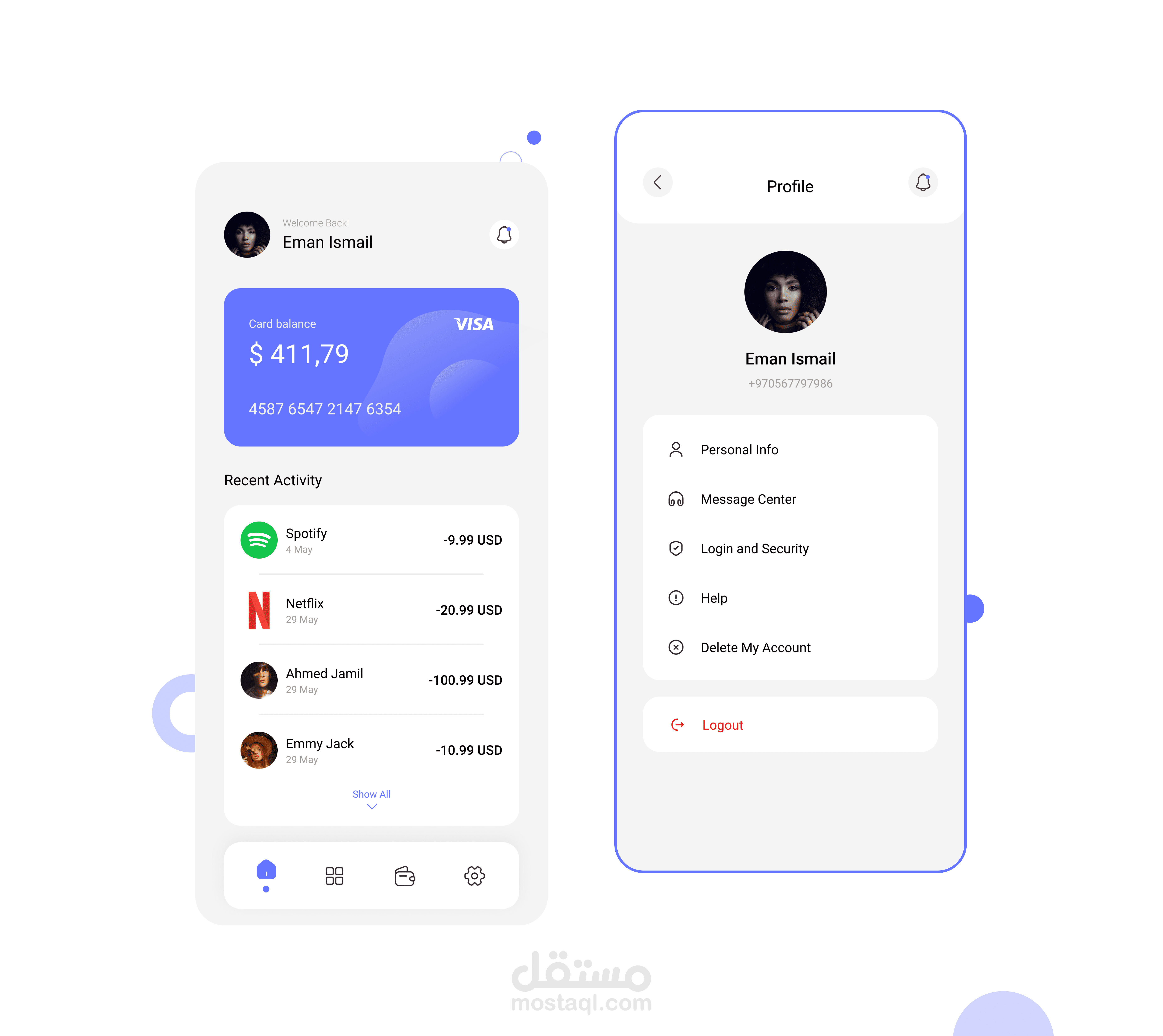 Payment UI Screens | مستقل