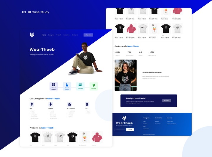 Landing Page for Wear-Theeb Website