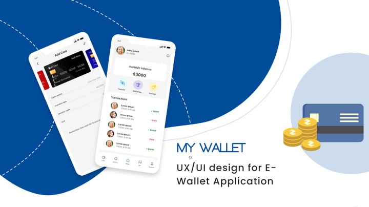 تصميم واجهة مستخدم وتجربة مستخدم لتطبيق محفظة الكترونية