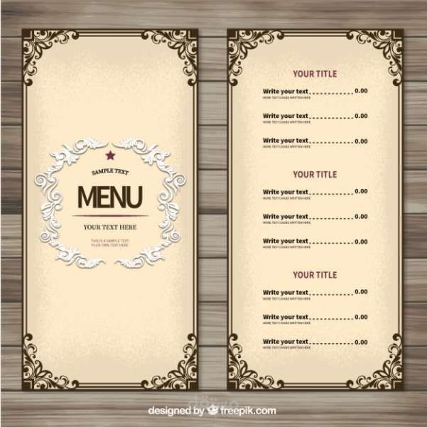 Restuarant Menu