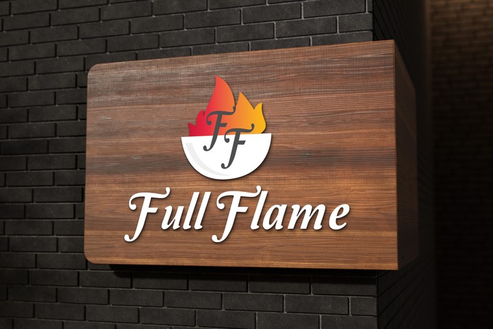 تصميم الهوية البصرية لمطعم full flame