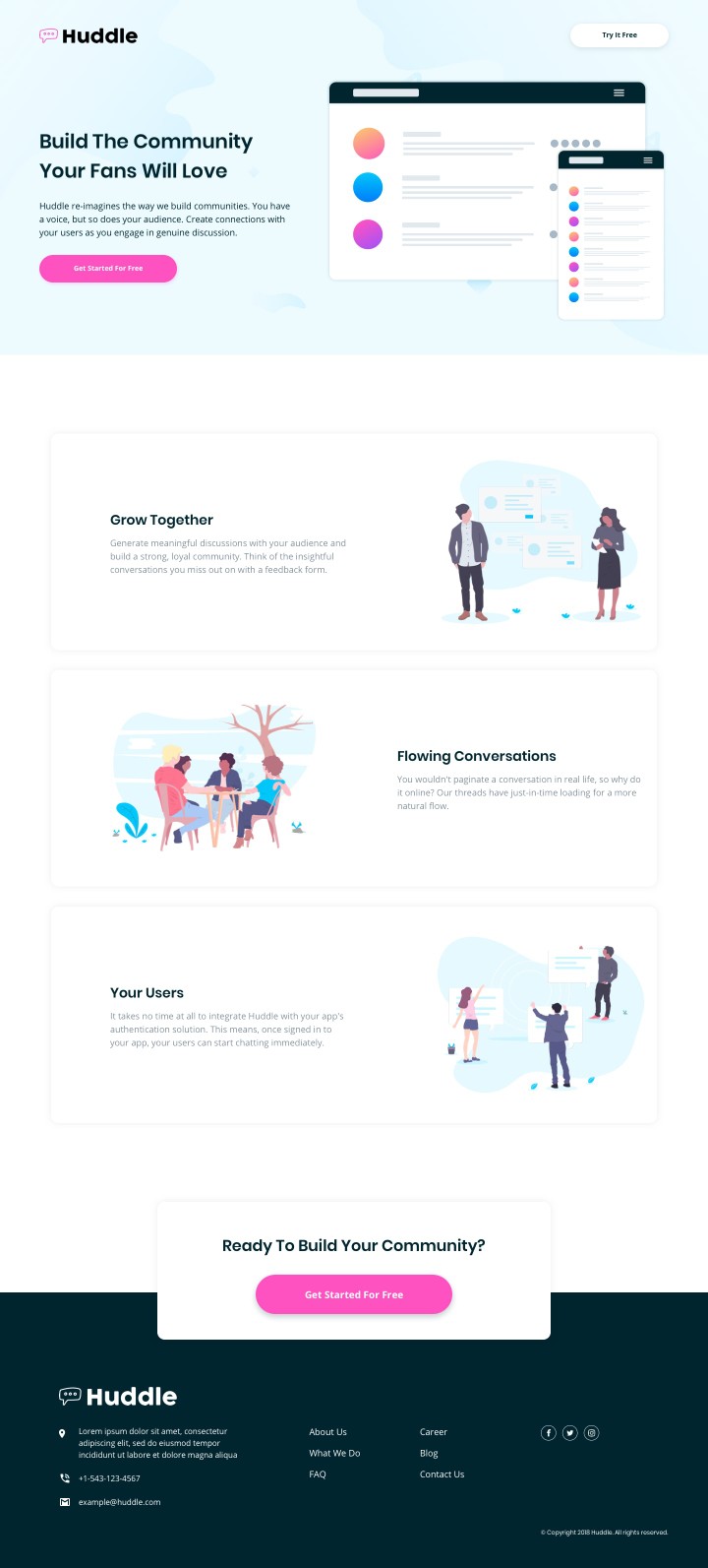 huddle-landing-page