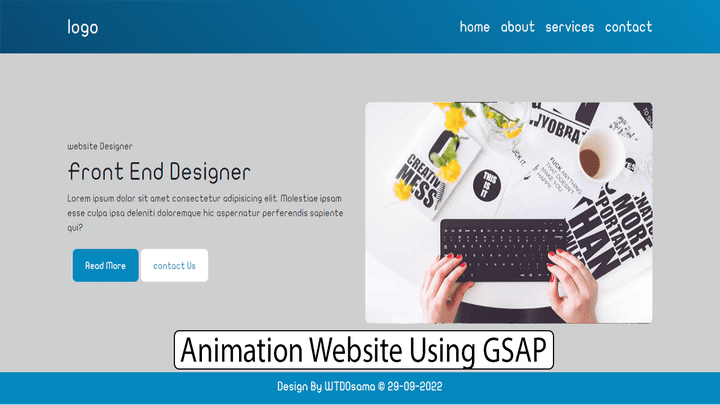 Langing Page With Animation of GSAP صفحة هبوط بمؤثرات