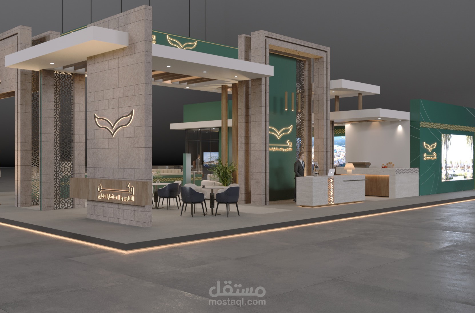 تصميم  بوث ( وكن للتطوير العقاري - السعوديه ) booth