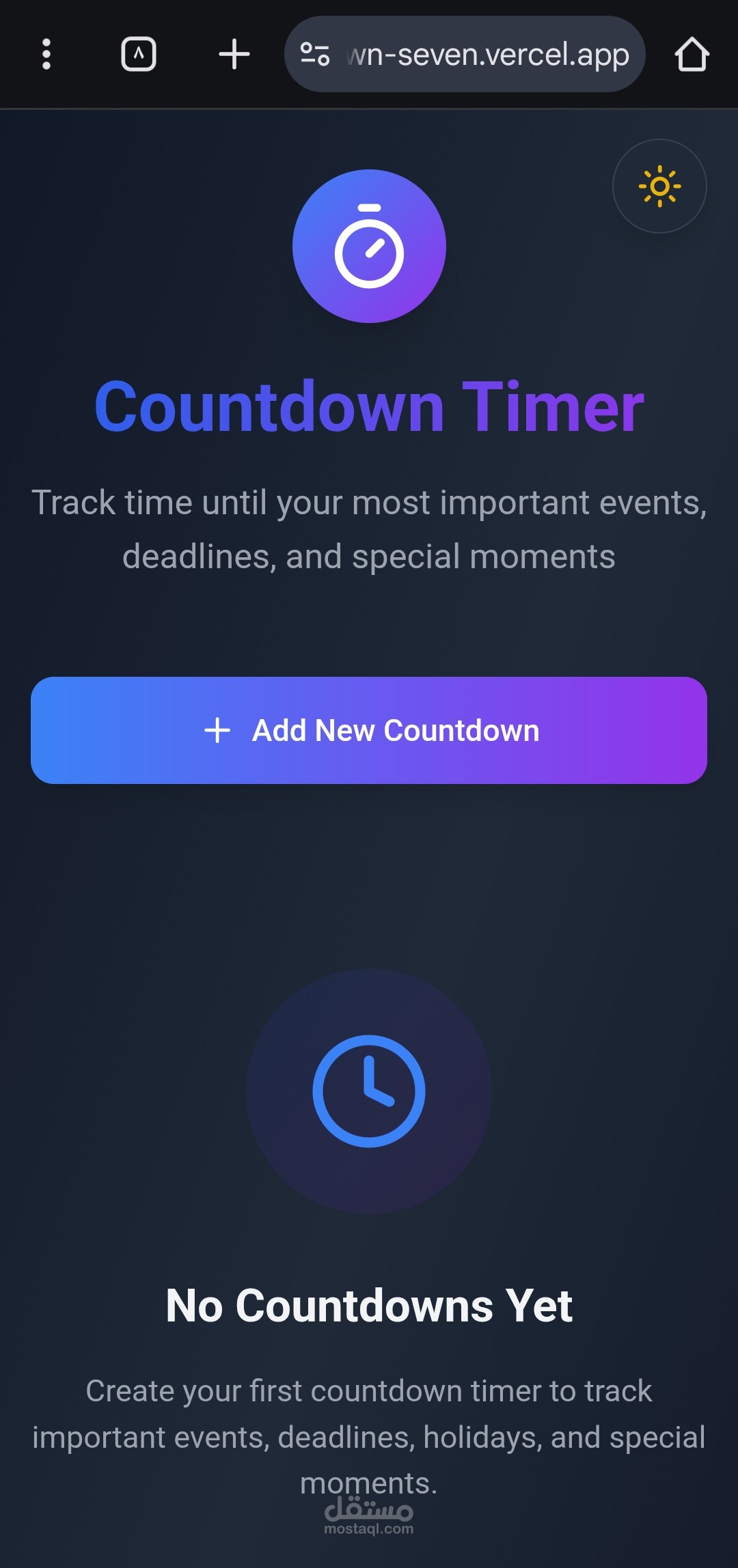 تطبيق Countdown لعد تنازلي مخصص