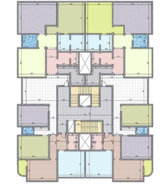 مخطط متكرر لعمارة سكنية