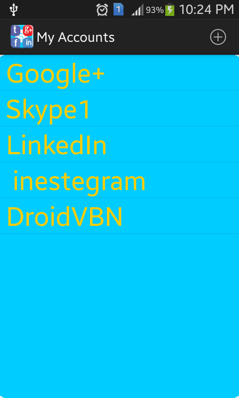   My Accounts App With Android