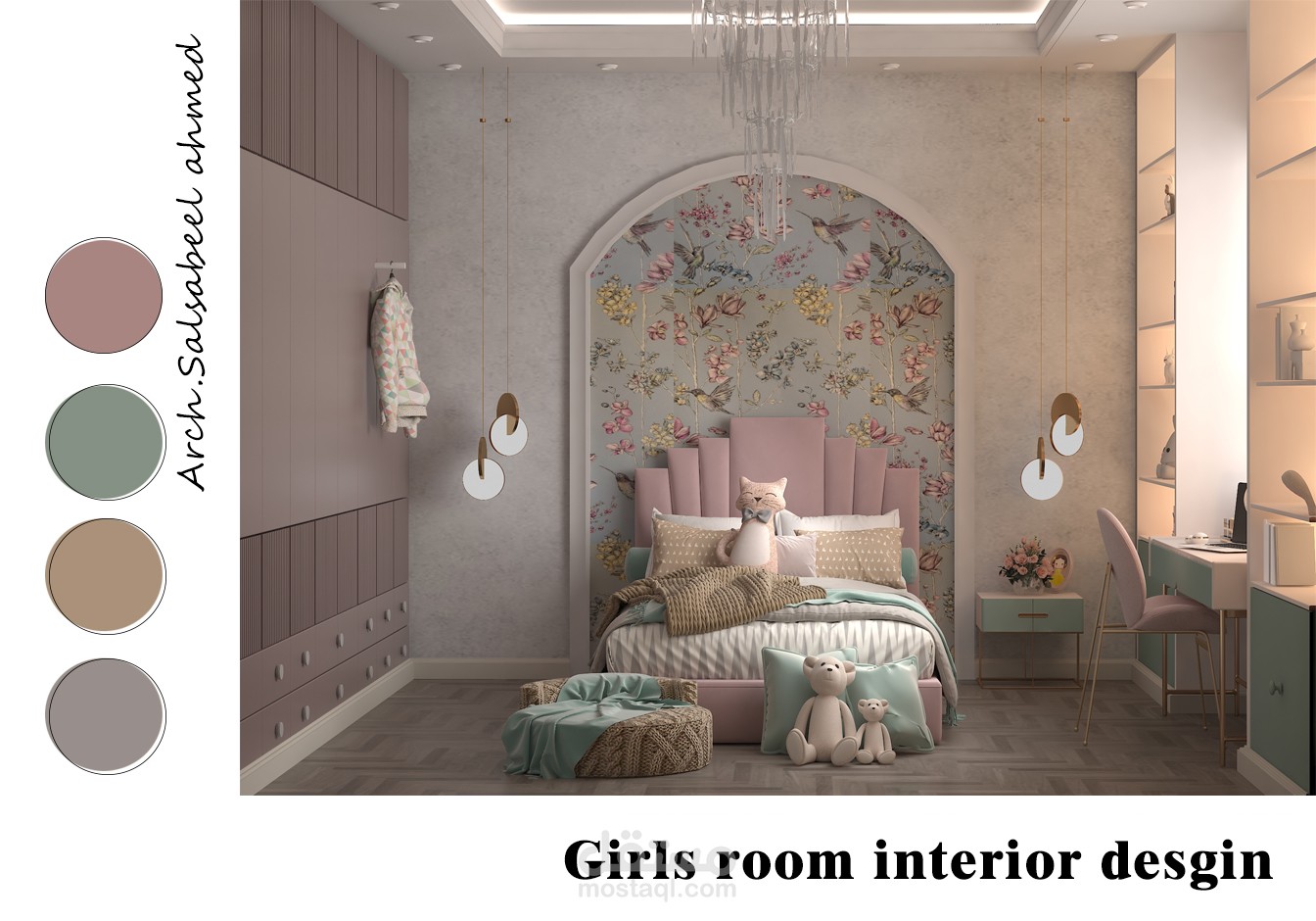 Girls bedroom interior design