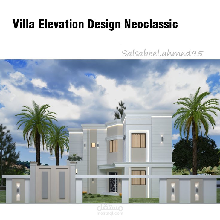 Villa Elevation Design Neoclassic