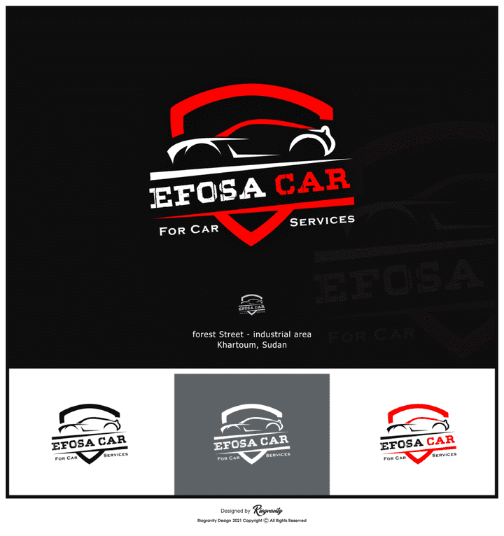 Efosa Car services center logo design - تصميم شعار مركز إيفوسا لخدمات السيارات