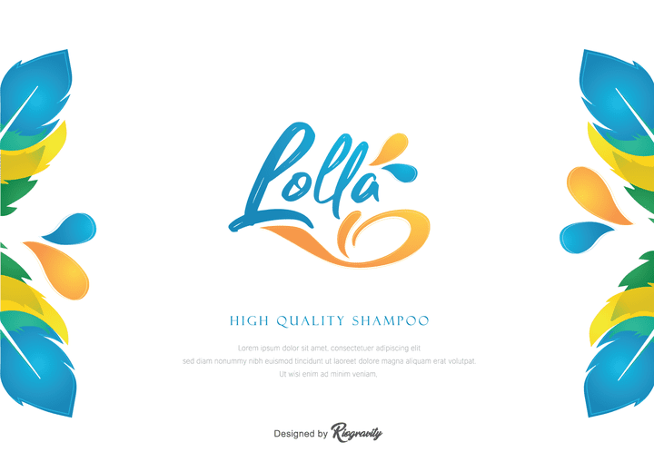 Lolla shampoo product logo design - تصميم شعار منتج شامبو لوله (خط) - typography logo