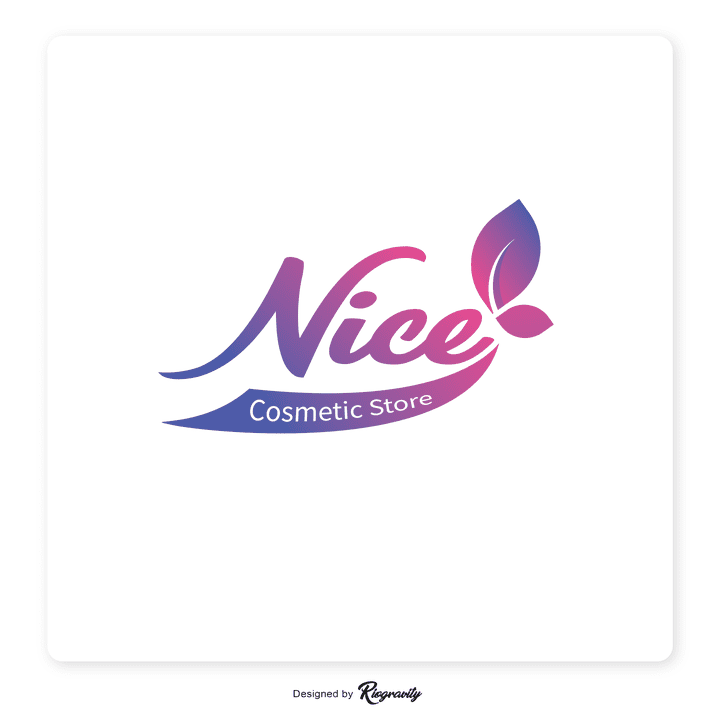 Nice Cosmetic store Co. logo design- تصميم شعار متجر نايس للتجميل - typography logo