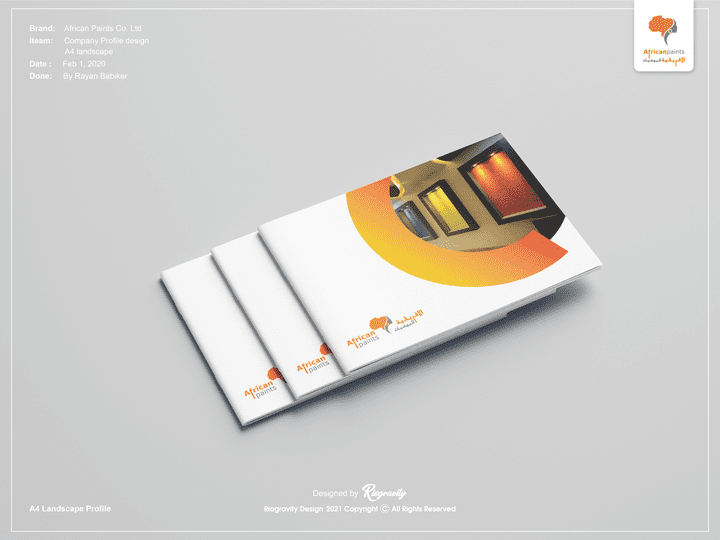 Print A4 Landscape Company profile design - تصميم المطبوعات بروفايل "ملف تعريفي" للشركات حجم A4