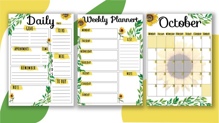 planner sunflower