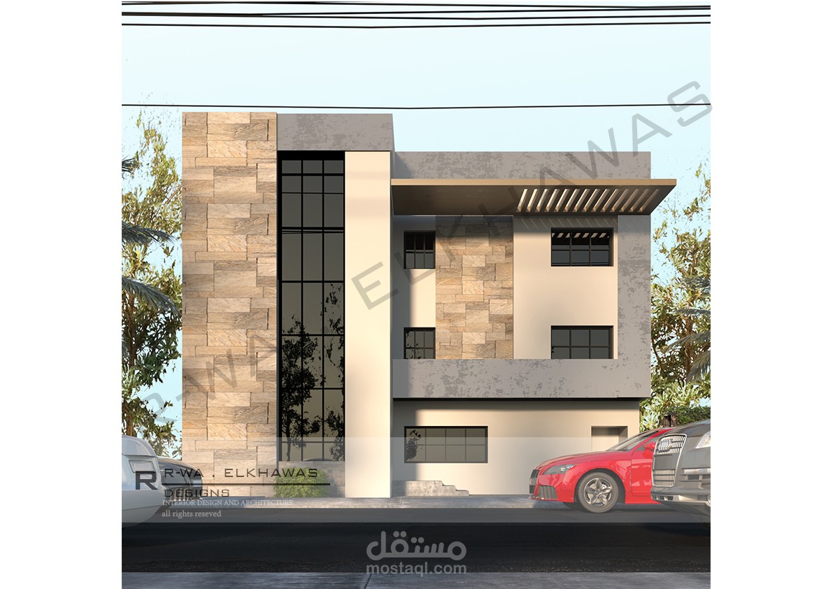 تصميم واجهه لفيلا 2