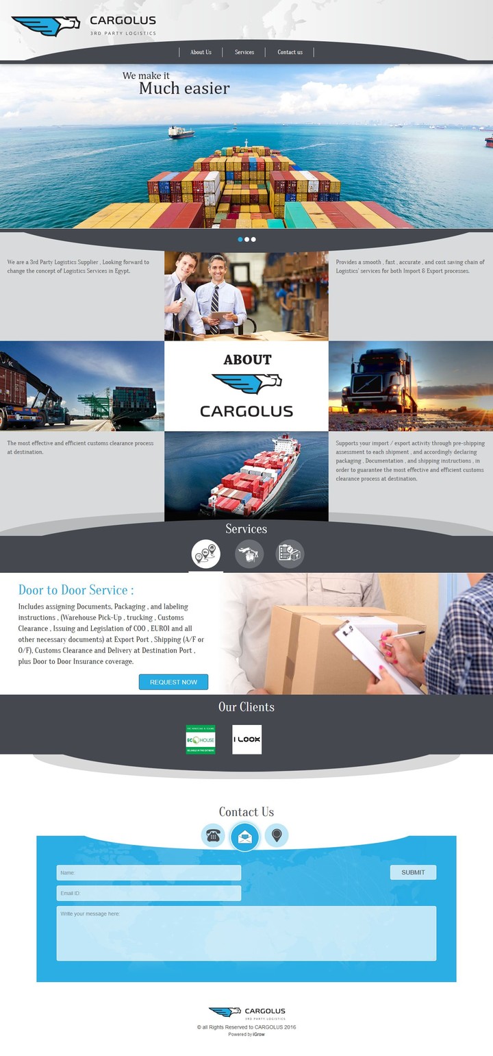 كارجلوس لخدمات الشحن – موقع تعريفى cargolus.com