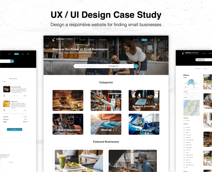 UX/UI Case Study for Responsive Small Businesses Finder