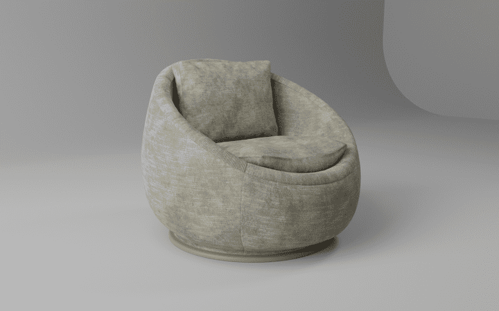 Swivel rounded chair