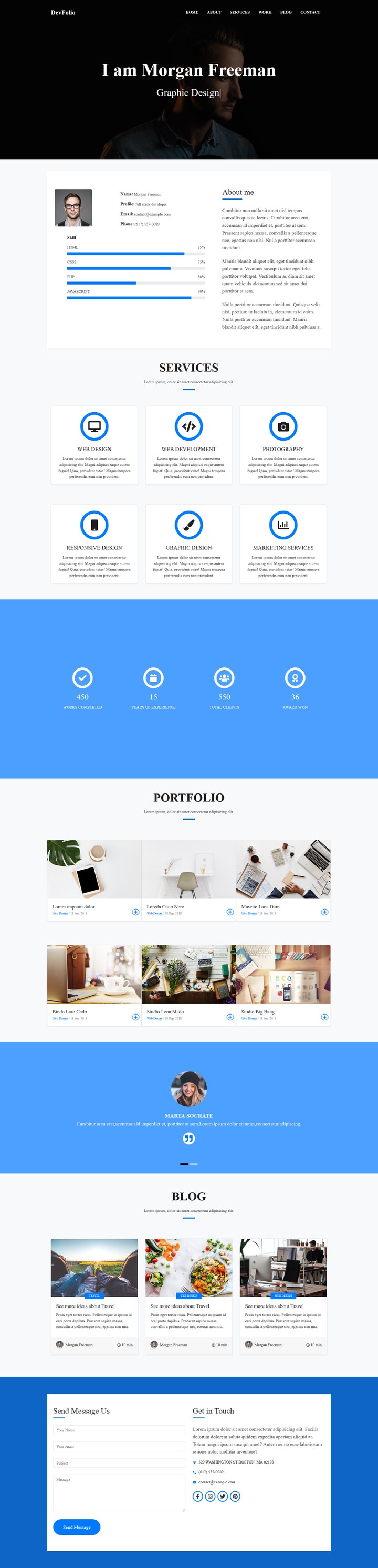 DevFolio Website Template