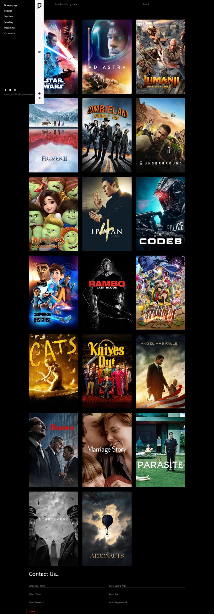 Movies API Website Template