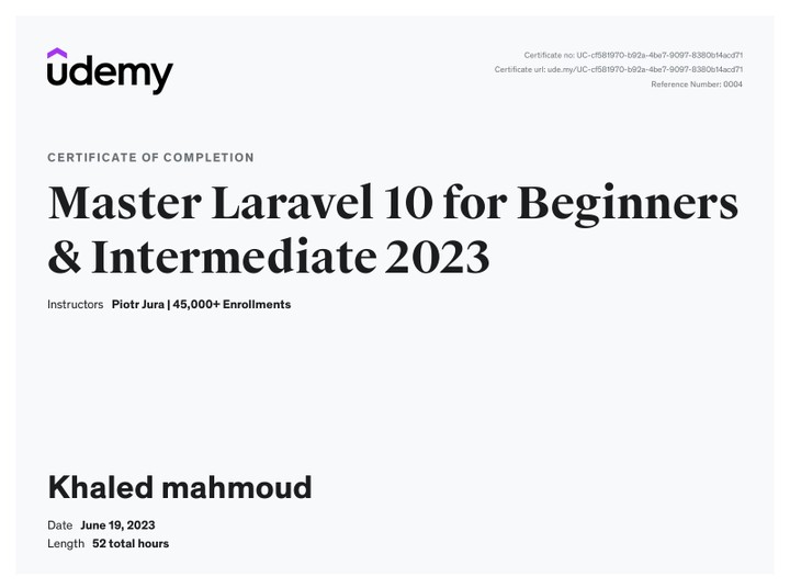 كورس laravel10 من udemy