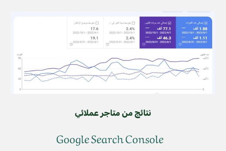 نتائج السيو لاحد المتاجر