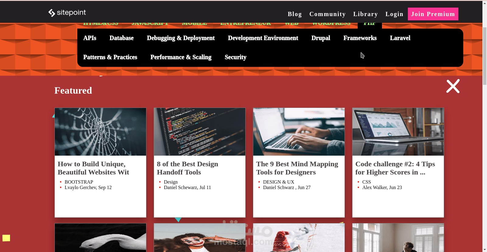 تصميم صفحة رئيسية لموقع sitepoint