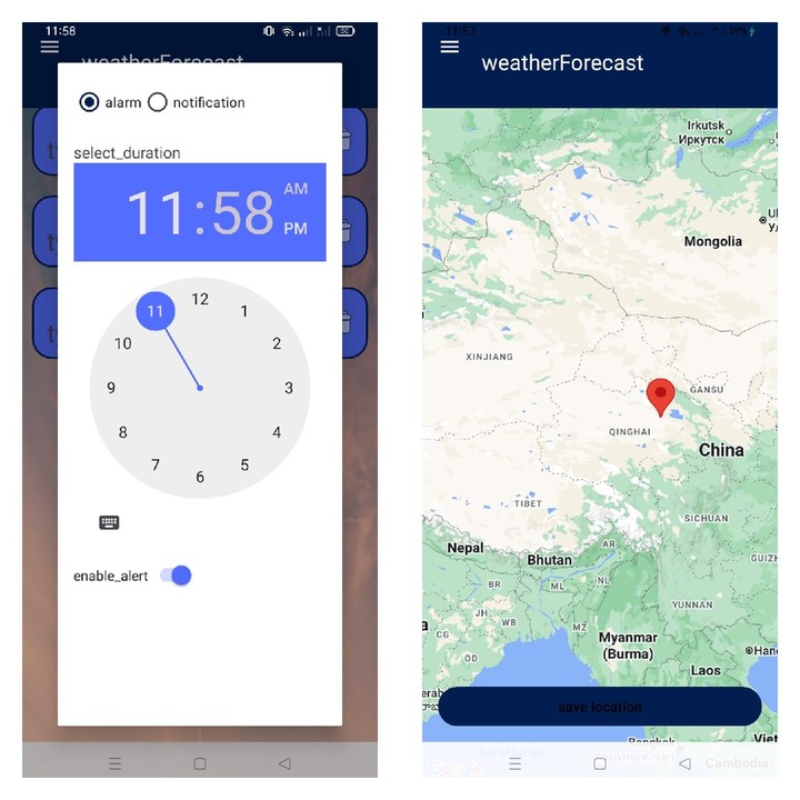 Weather Android app