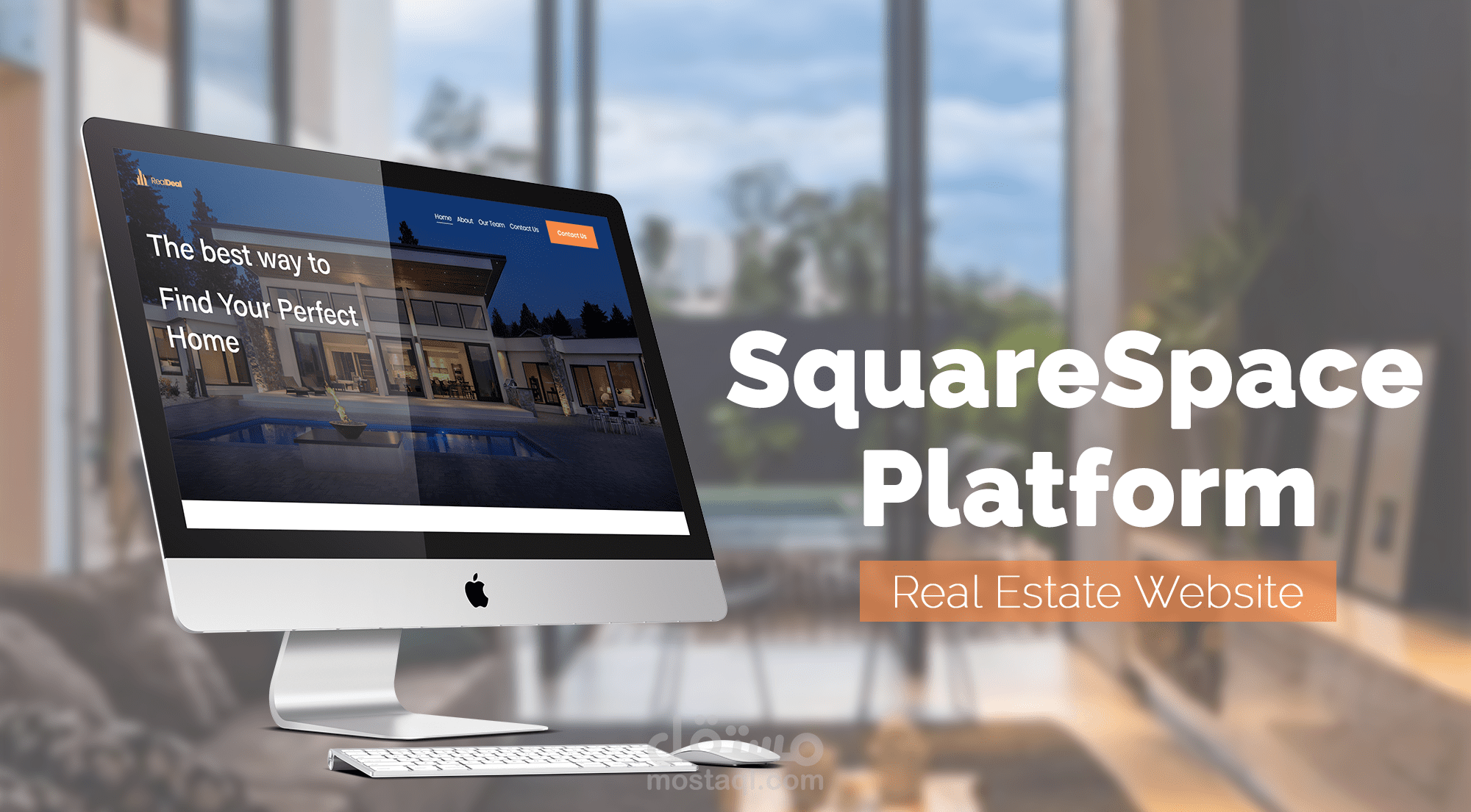 تصميم موقع لشركة عقارات باستخدام منصة Squarespace