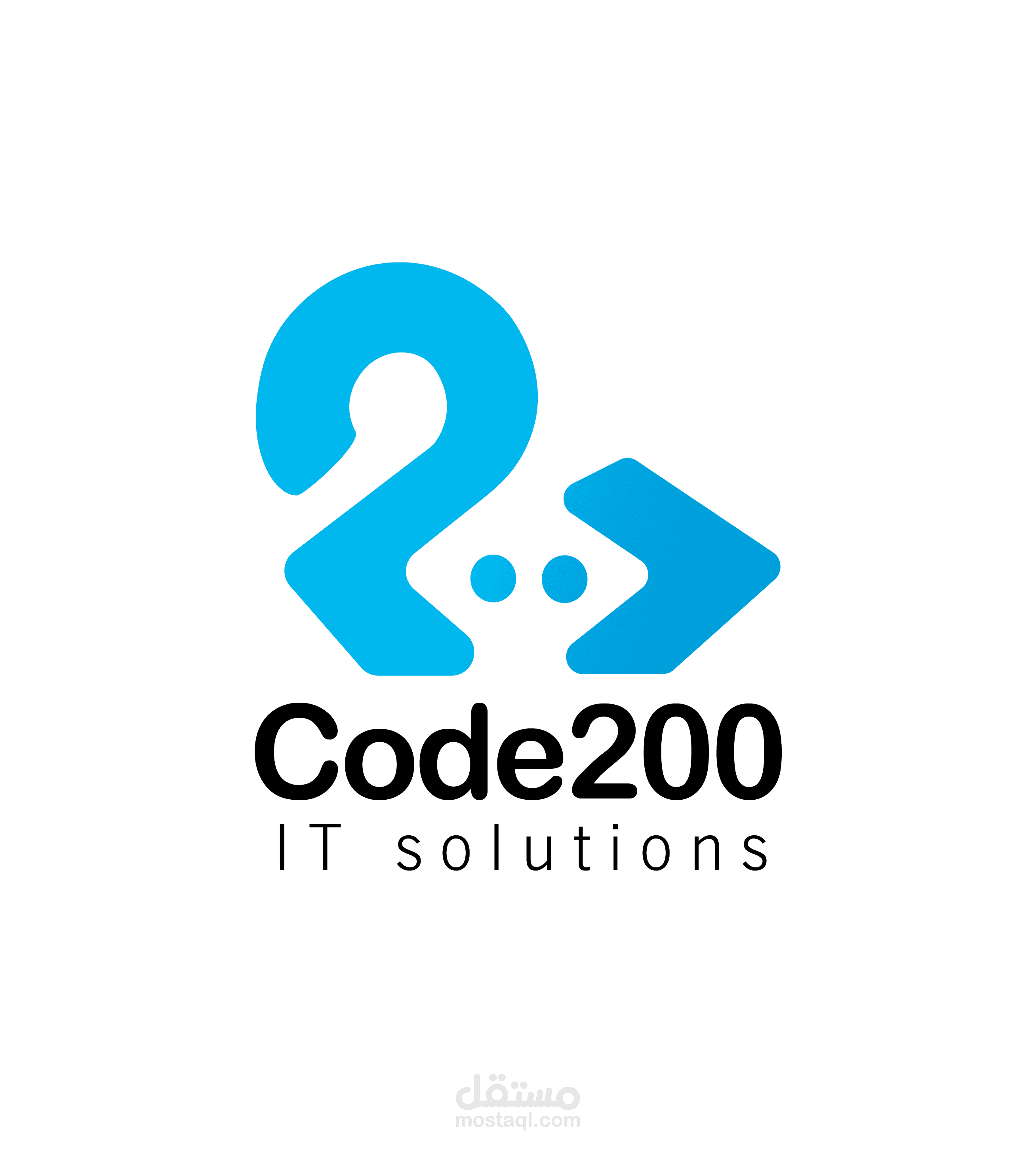 هوية بصرية  لصالح شركة Code200 للحلول المتكاملة