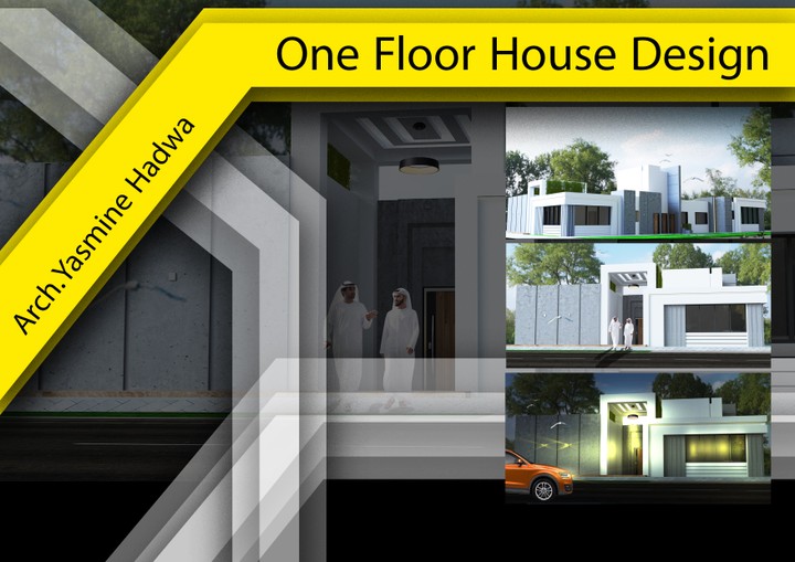 تصميم منزل دور واحد بمساحة 400 متر مربع