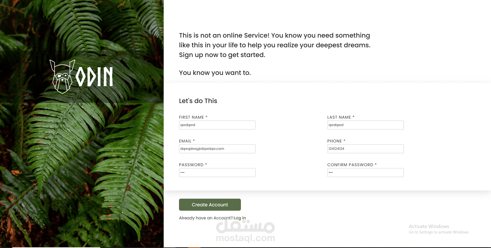 Signup Form Template (personal project)