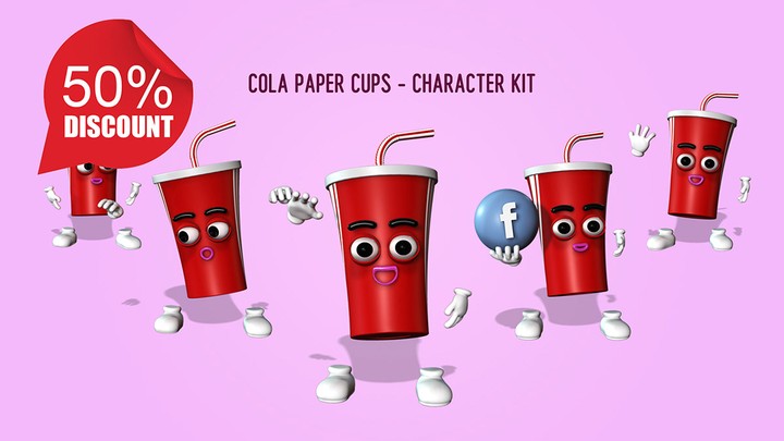 Cola Paper Cups - Character Animation Kit