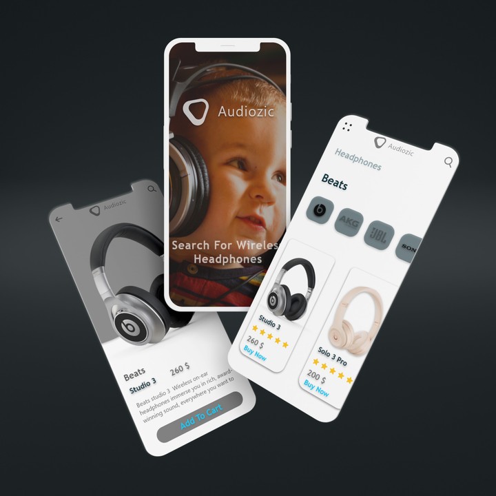 ui design for Audiozic store app