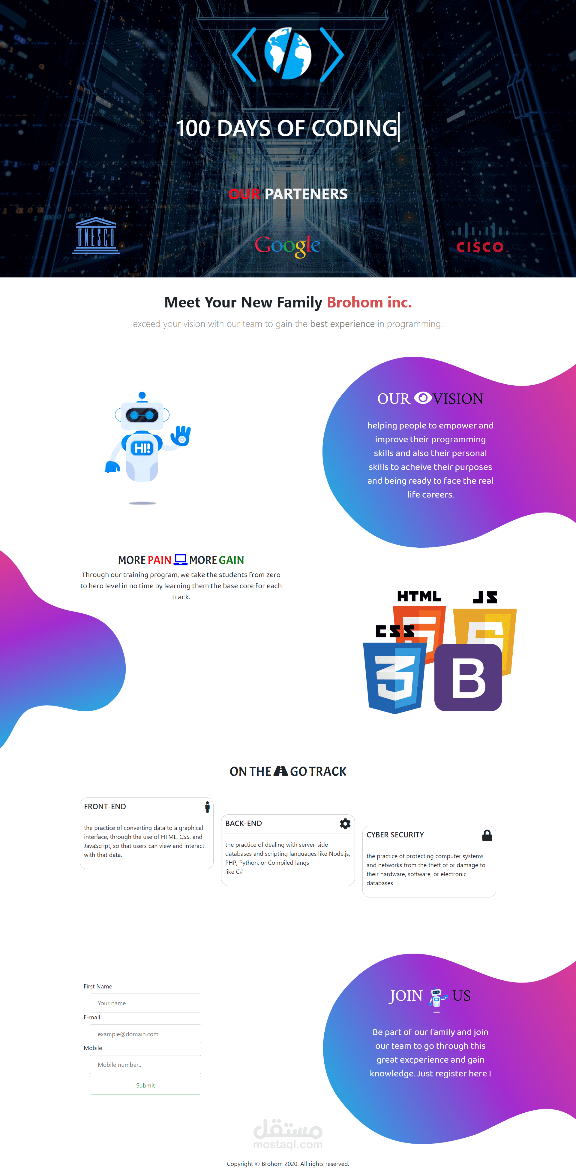 courses center landing page