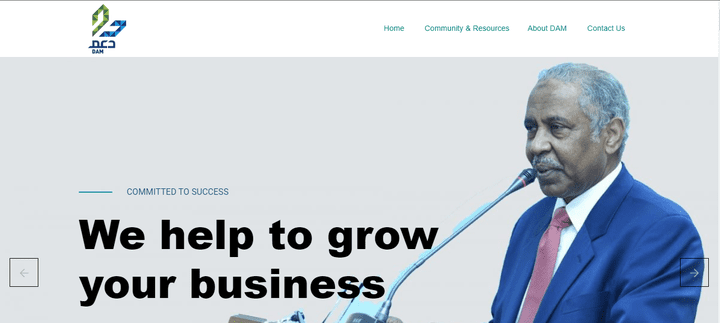 Dam company landing page