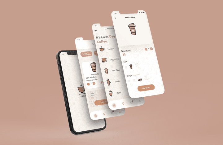 تصميم UI UX لتطبيق coffe