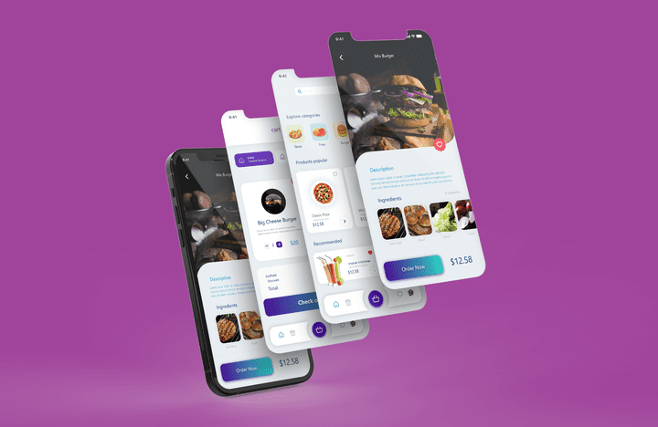 تصميم UI UX لتطبيق مطعم