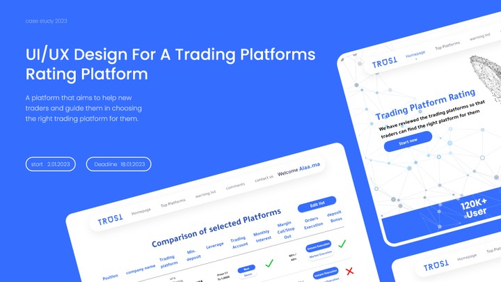 تصميم UI/UX لمنصة TRUST لتقييم منصات التداول