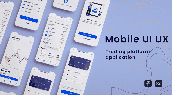 تصميم UI/UX لتطبيق ومنصة تداول