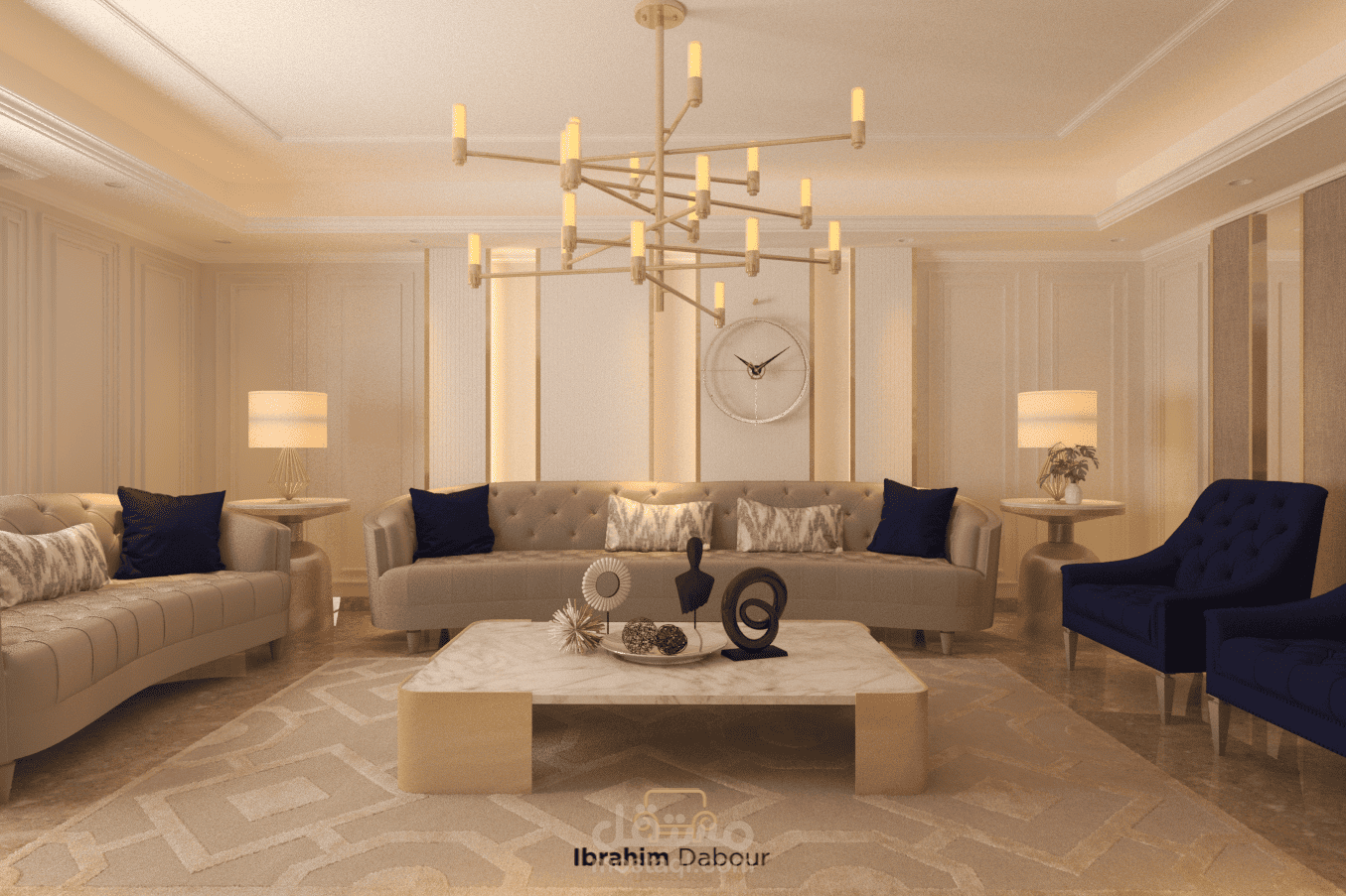 تصميم مجلس عائلي - Living room interior design | مستقل