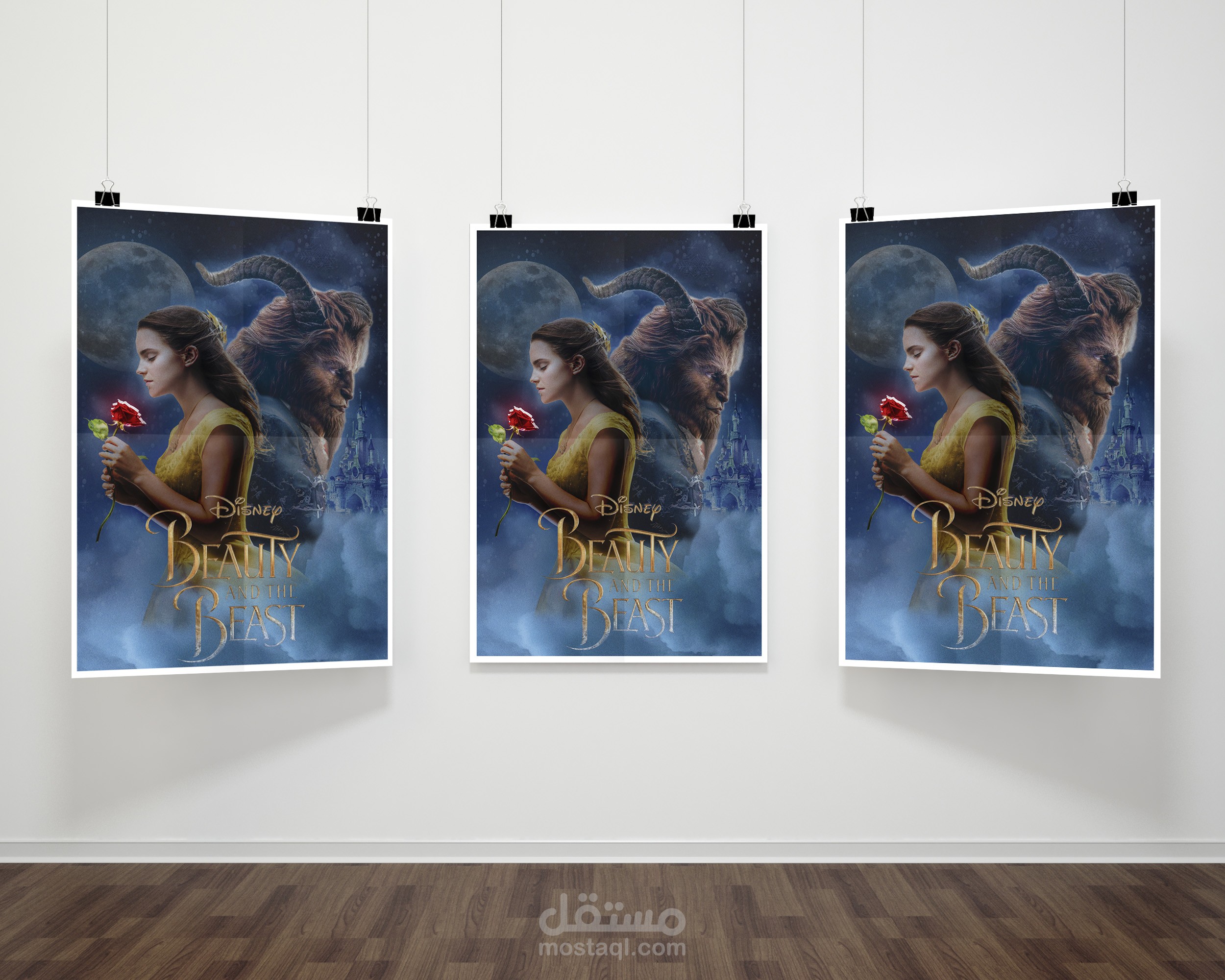 تصميم بوستر احترافي إعلاني ل Disney's Beauty and the Beast .