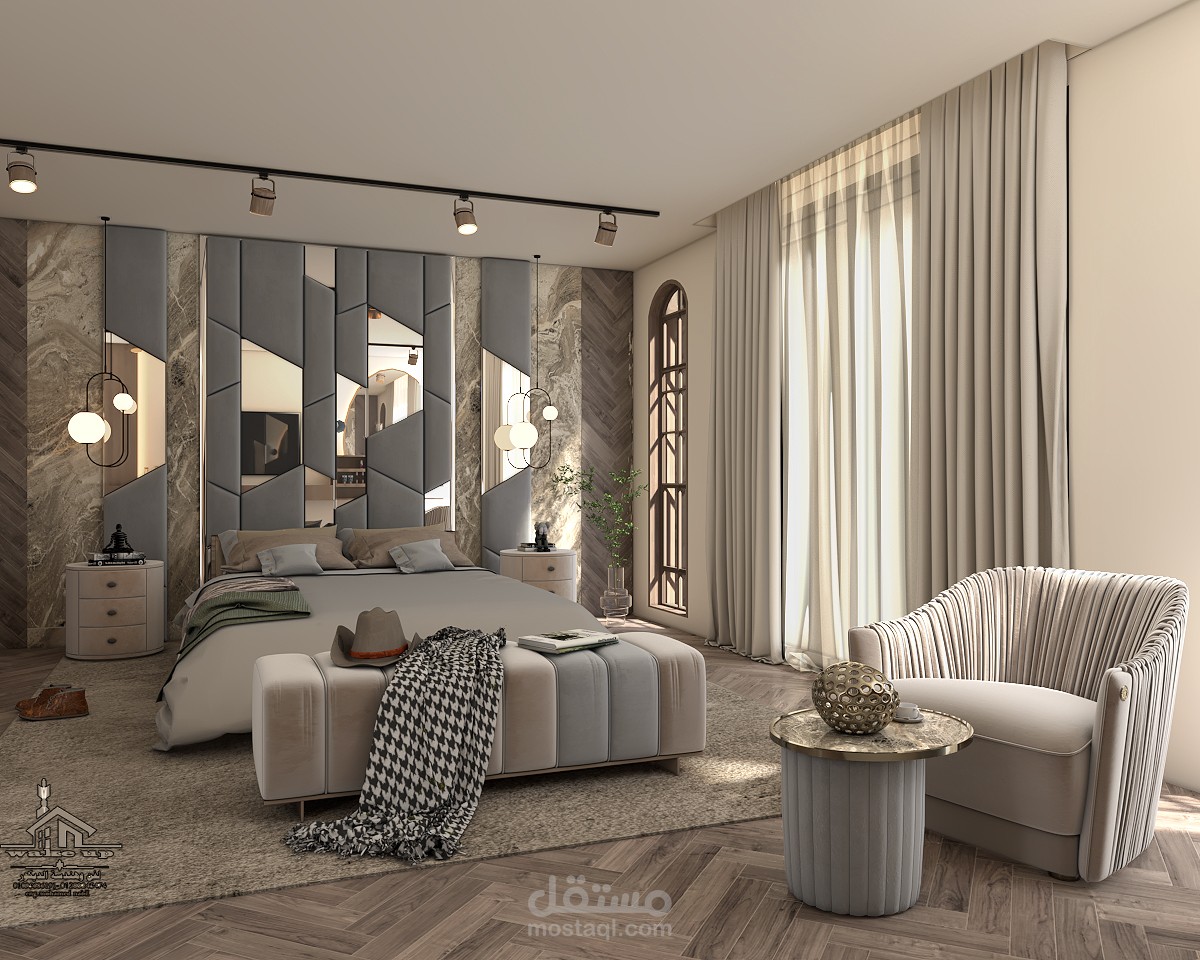 تصميم master bedroom.